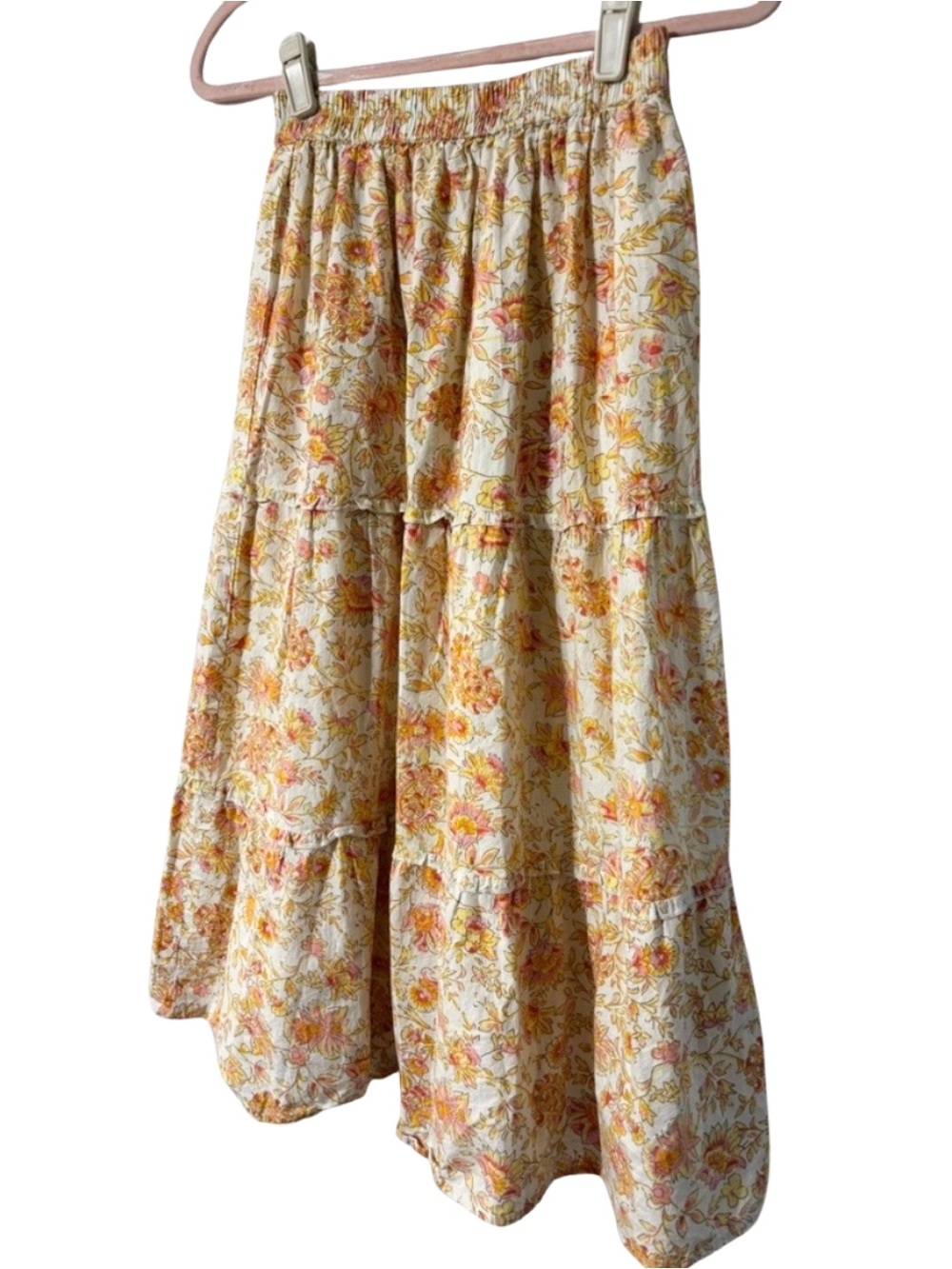 Sim&Sam Boho Orange and Cream Floral Skirt